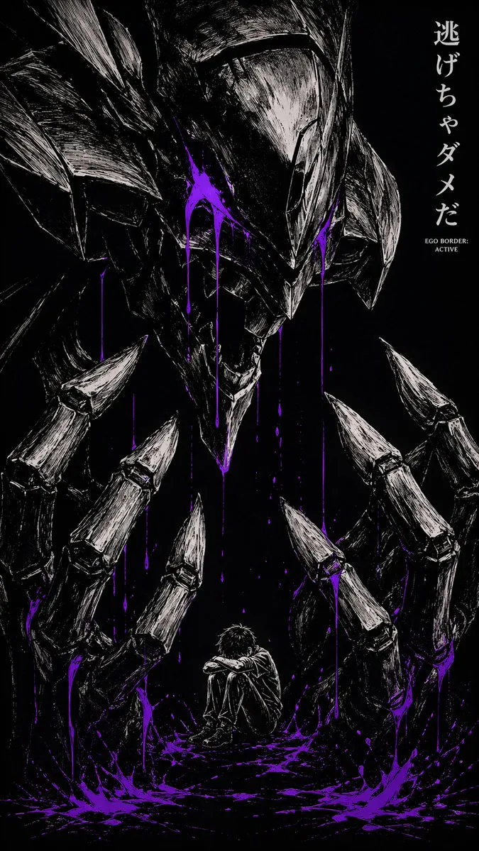 Poster quái vật manga kinh dị u tối
