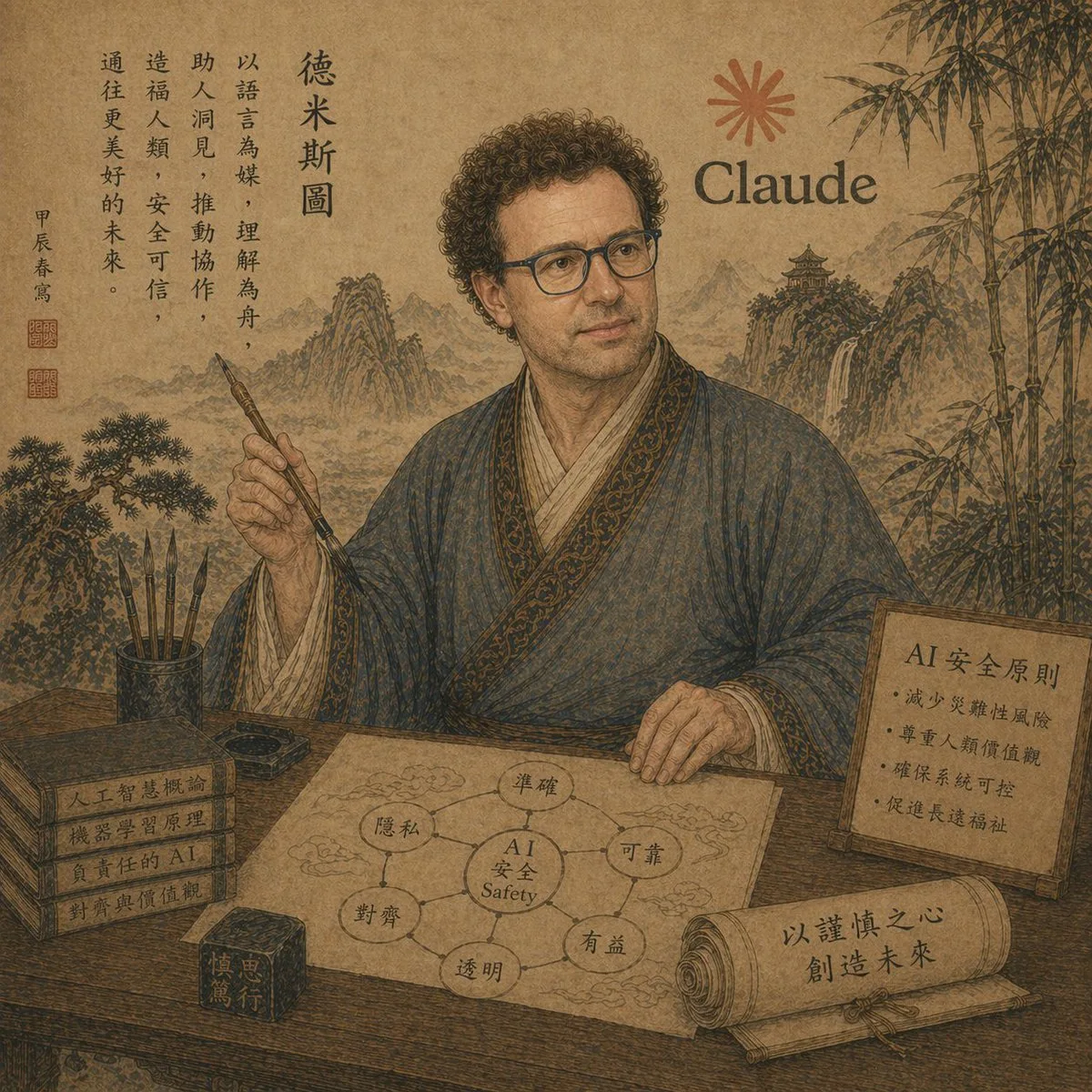 Poster học giả cổ phong về an toàn AI