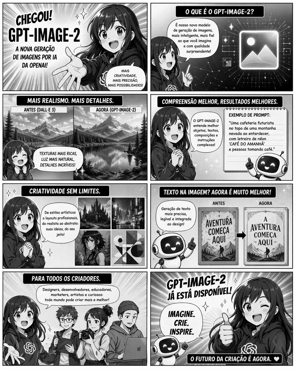 Trang truyện manga 8 ô quảng bá GPT-Image-2