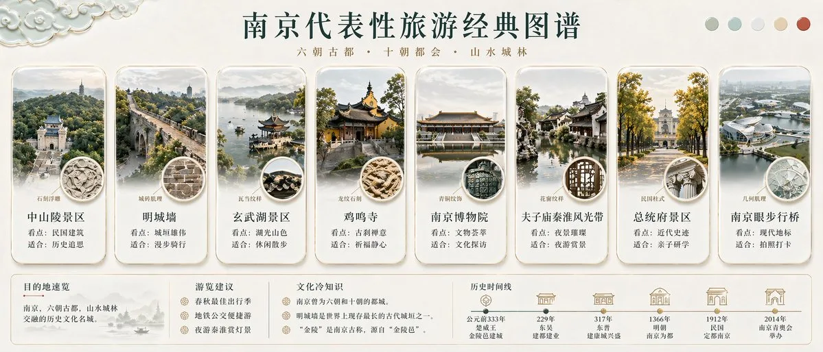 Poster cẩm nang du lịch Nam Kinh cổ điển