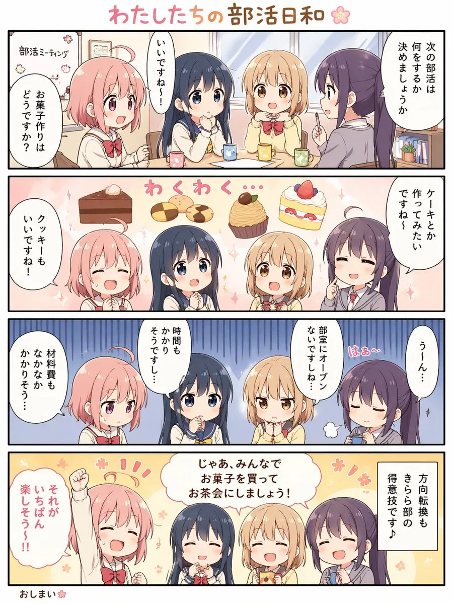 Manga 4 khung câu lạc bộ học đường dễ thương