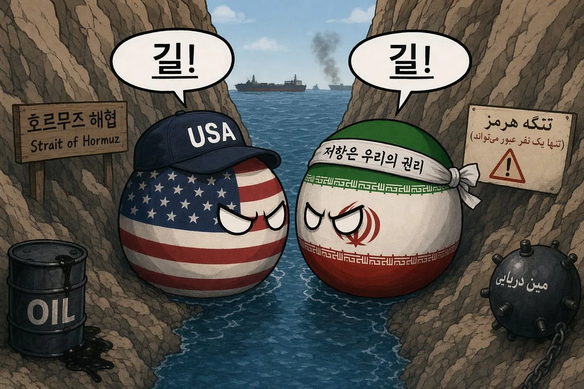 Thế đối đầu Countryball tại eo biển Hormuz