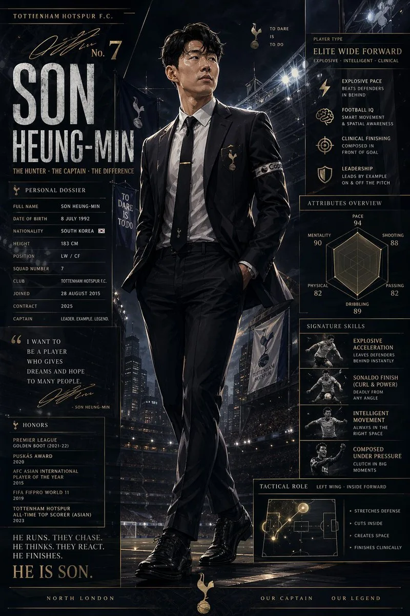 Poster infographic đội trưởng bóng đá sang trọng