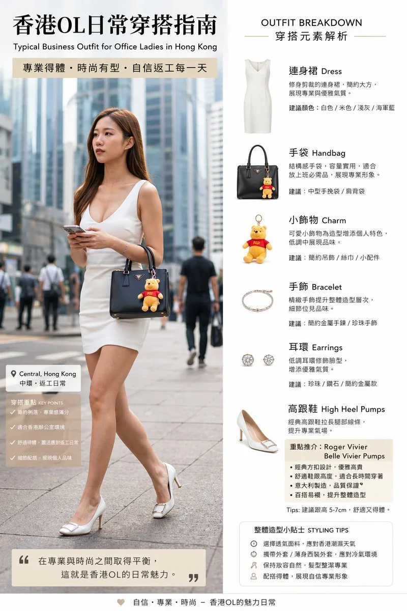 Infographic hướng dẫn phối đồ công sở nữ Hồng Kông