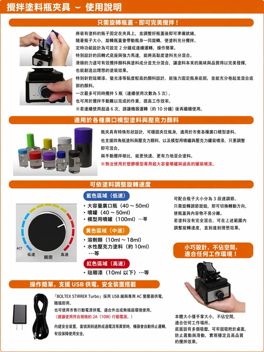 Tờ rơi hướng dẫn sử dụng máy khuấy sơn tiếng Trung phồn thể