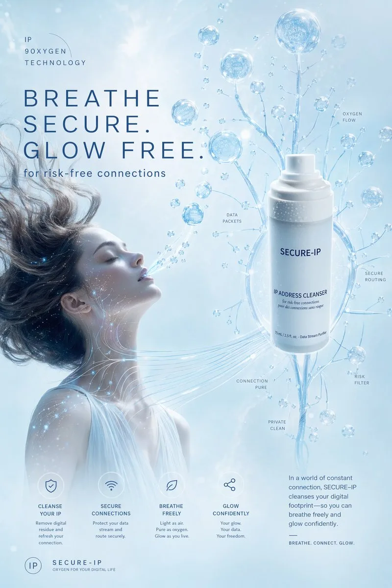 Poster quảng cáo Secure-IP phong cách tương lai