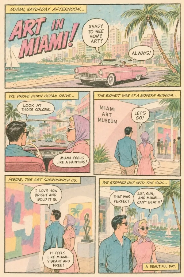 Trang truyện tranh cổ điển: Buổi hẹn hò nghệ thuật tại Miami