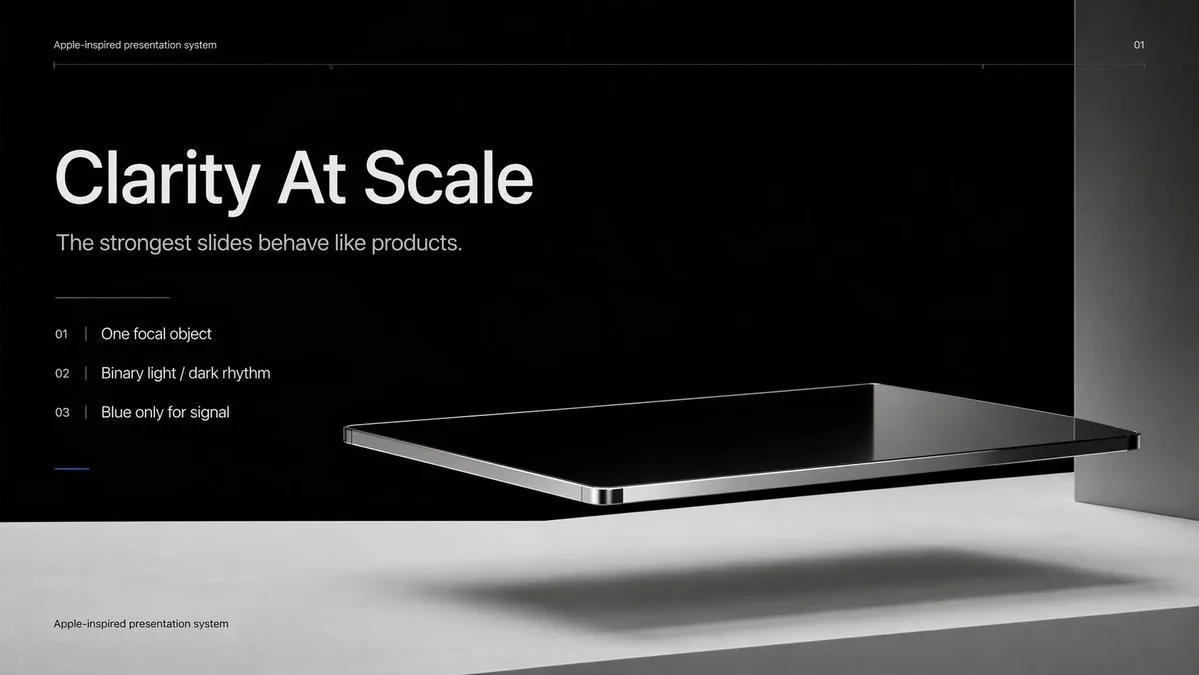 Bìa thuyết trình tối giản phong cách Apple