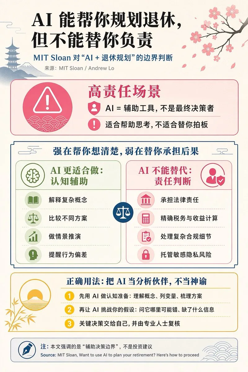 Infographic ranh giới AI trong lập kế hoạch nghỉ hưu