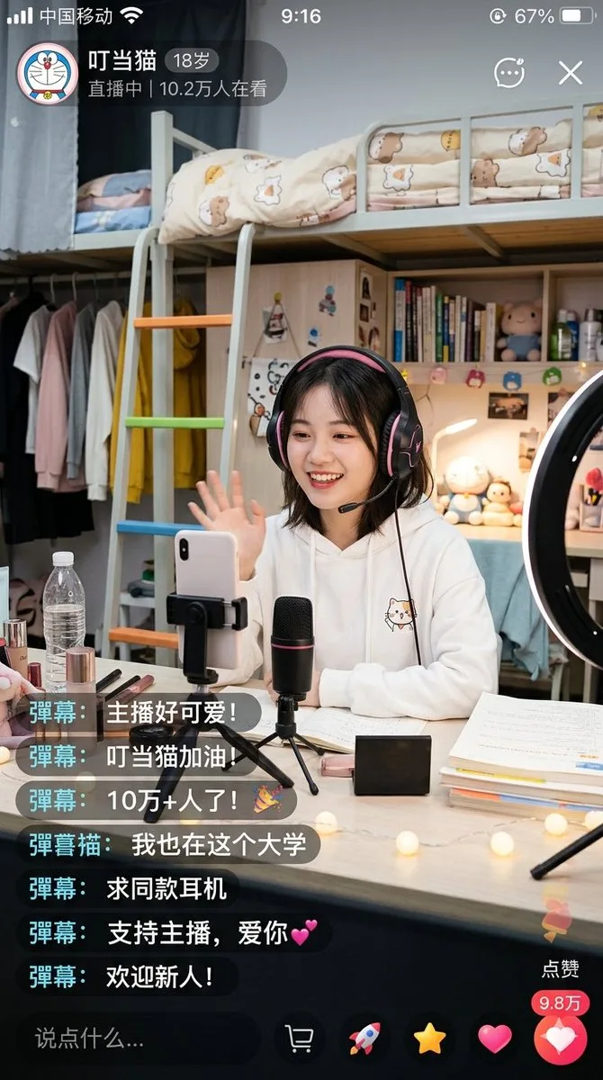 Ảnh chụp màn hình livestream ký túc xá