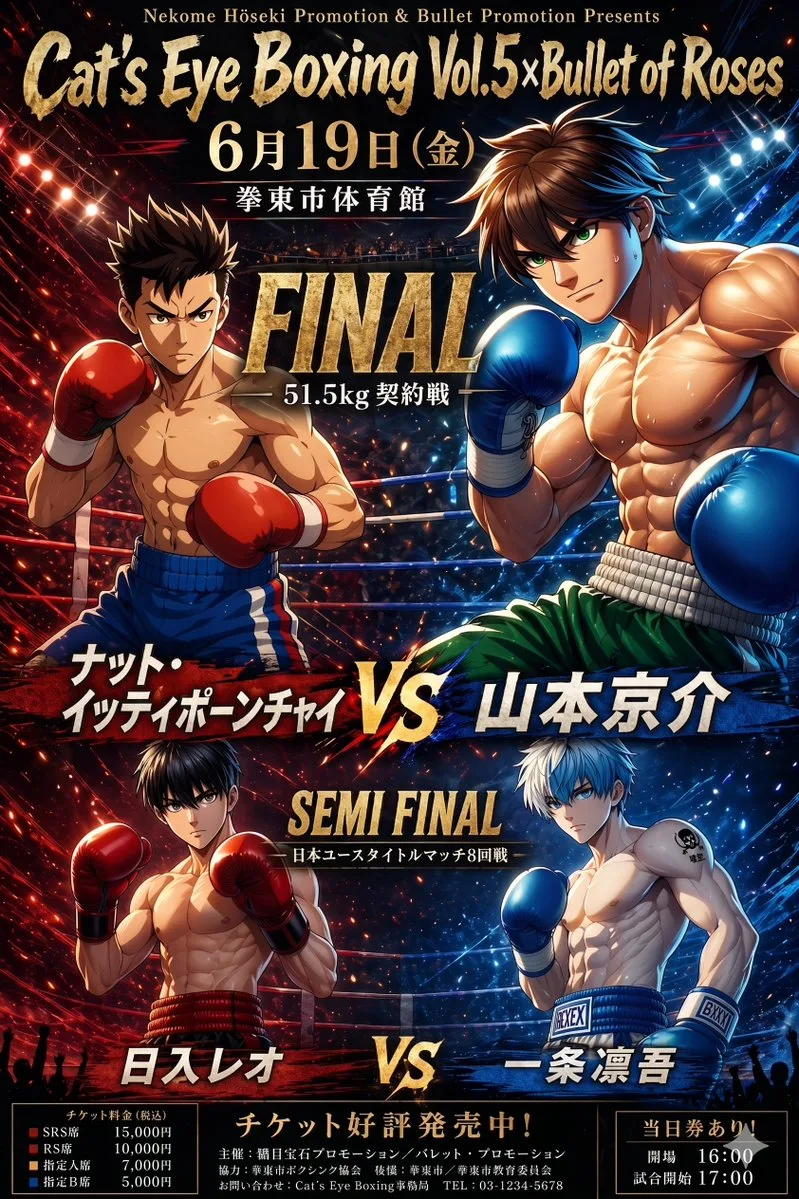Poster trận đấu quyền anh anime