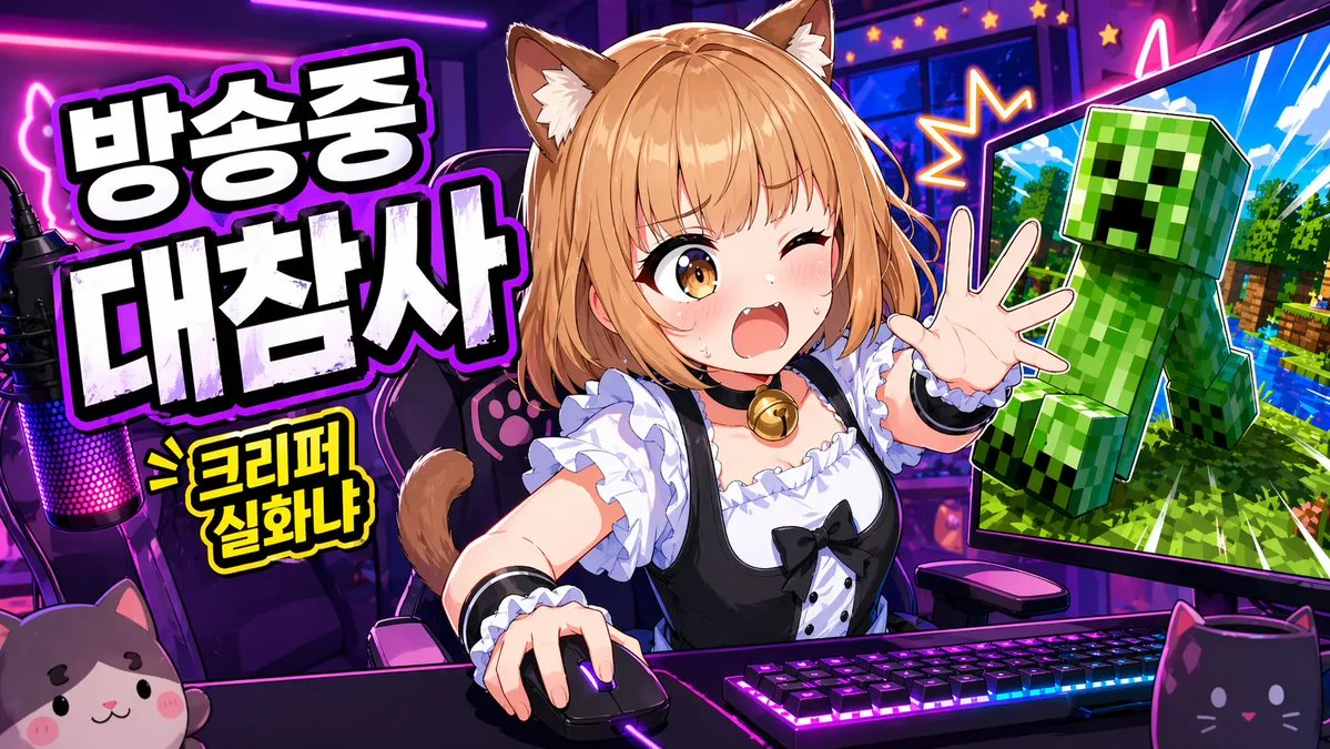 Ảnh thumbnail livestream Minecraft của VTuber anime