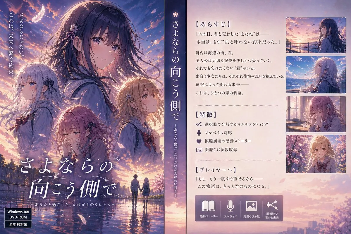 Poster quảng bá game Visual Novel phong cách Nhật Bản