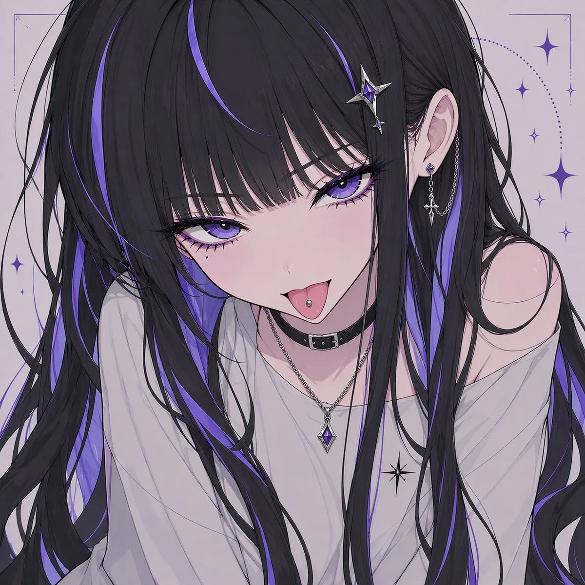 Chân dung thiếu nữ anime gothic che mặt