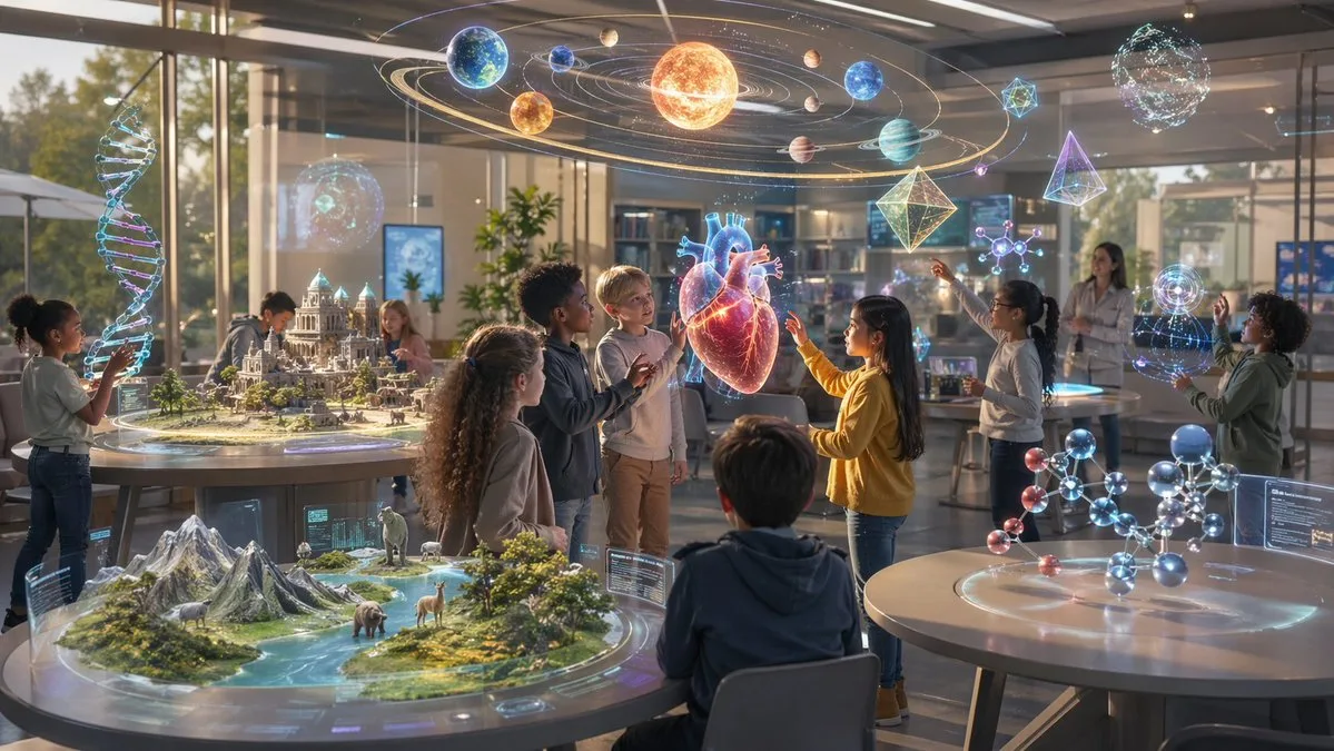 Lớp học STEM tương lai với hình chiếu hologram