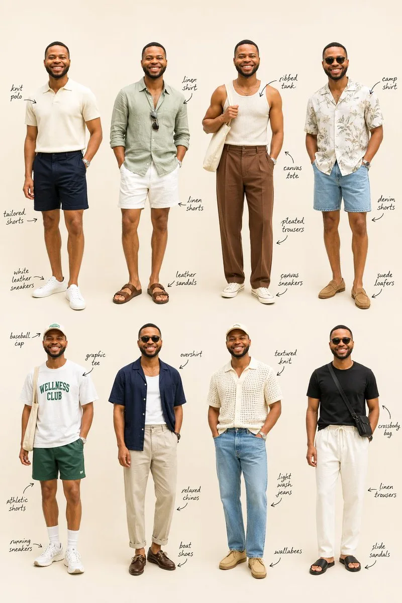 Lookbook thời trang nam mùa hè dạng lưới