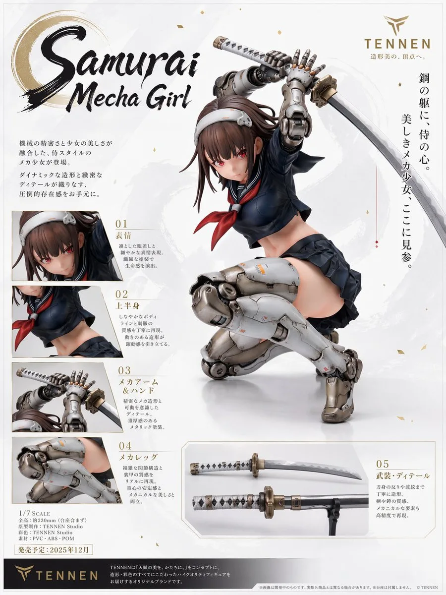 Poster mô hình cô gái mecha samurai