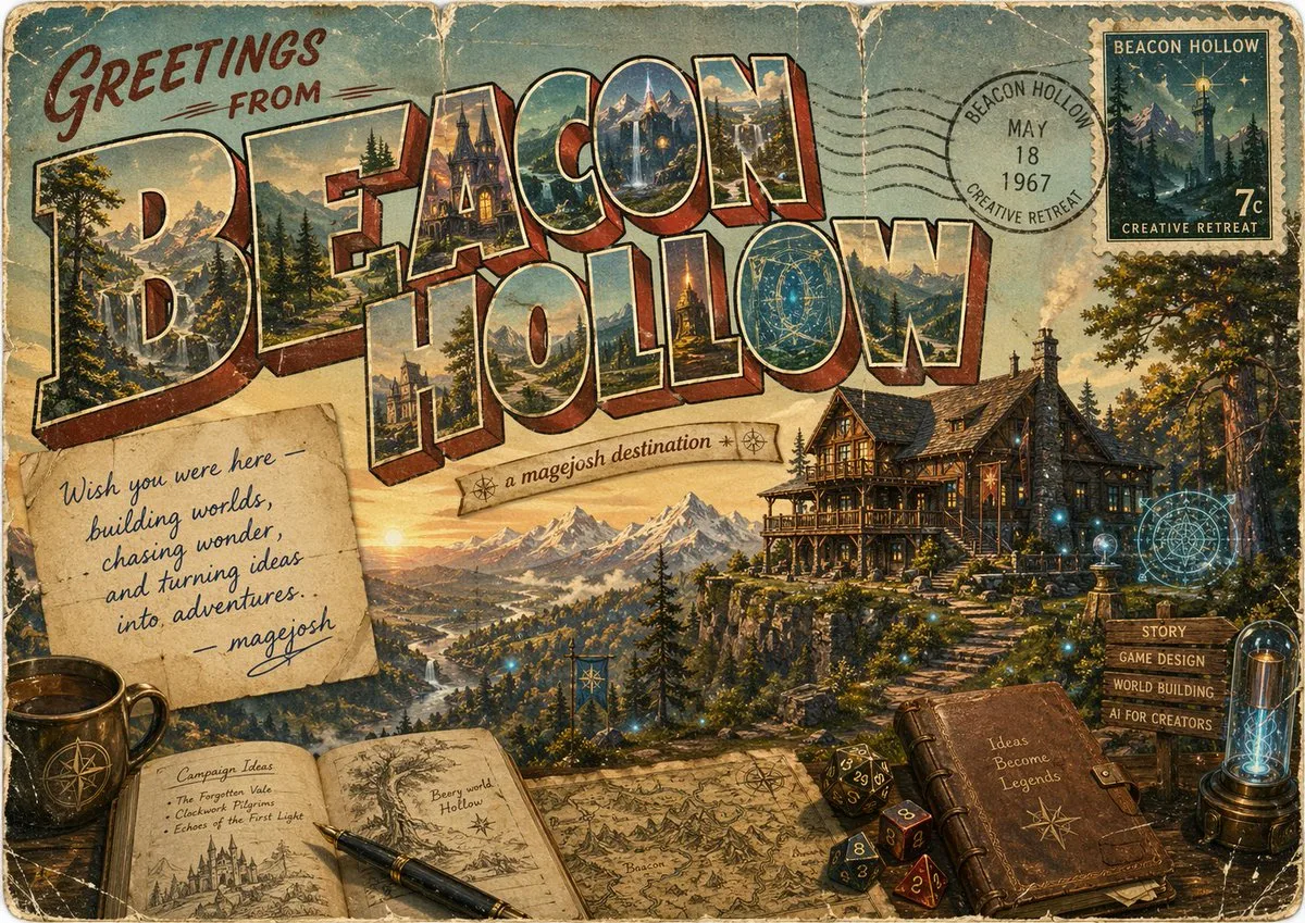 Bưu thiếp kỳ ảo cổ điển Beacon Hollow
