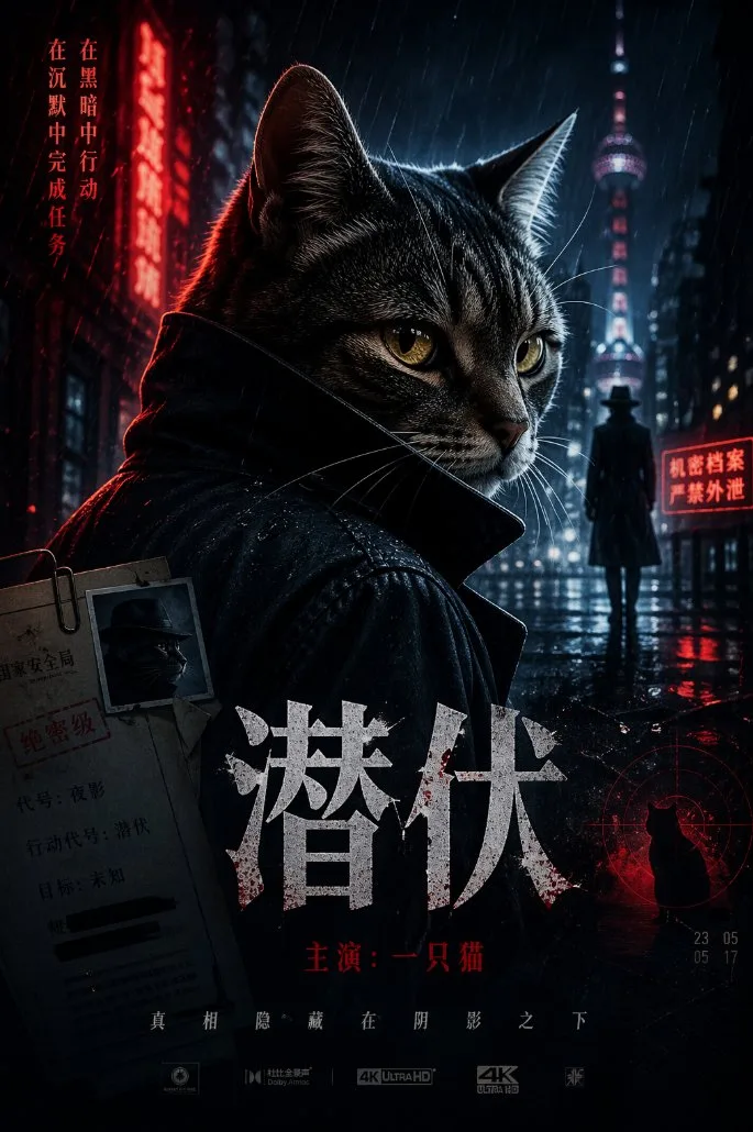 Poster phim điệp viên với mèo