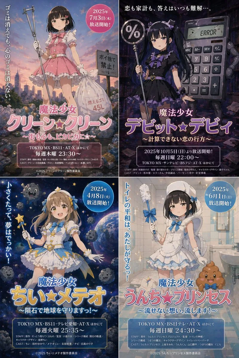 Poster anime Nhật Bản phong cách siêu thực
