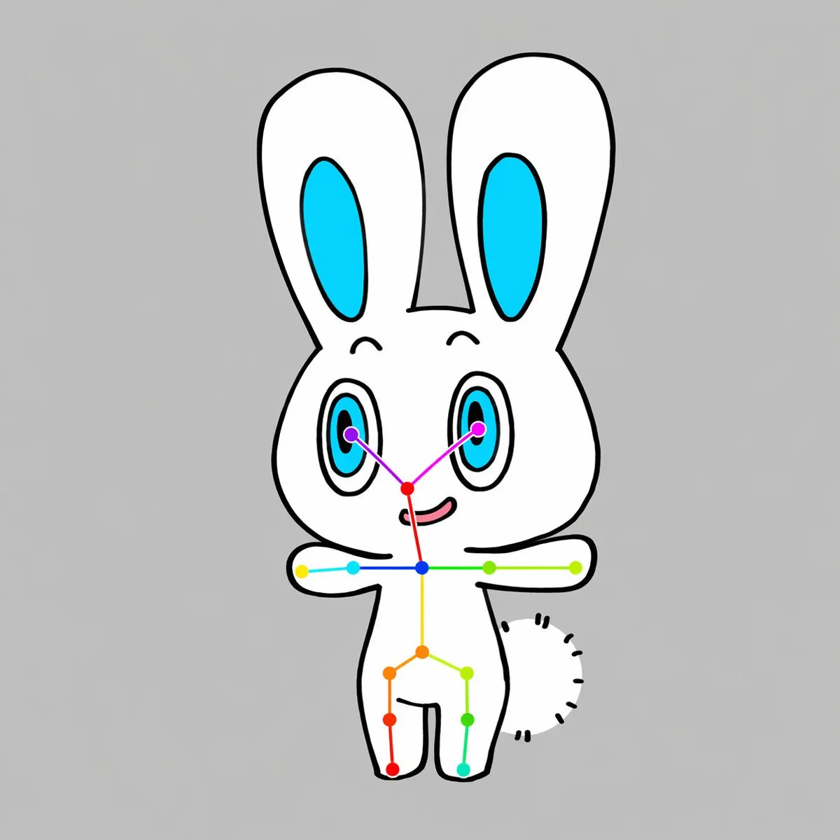 Sơ đồ OpenPose thỏ chibi