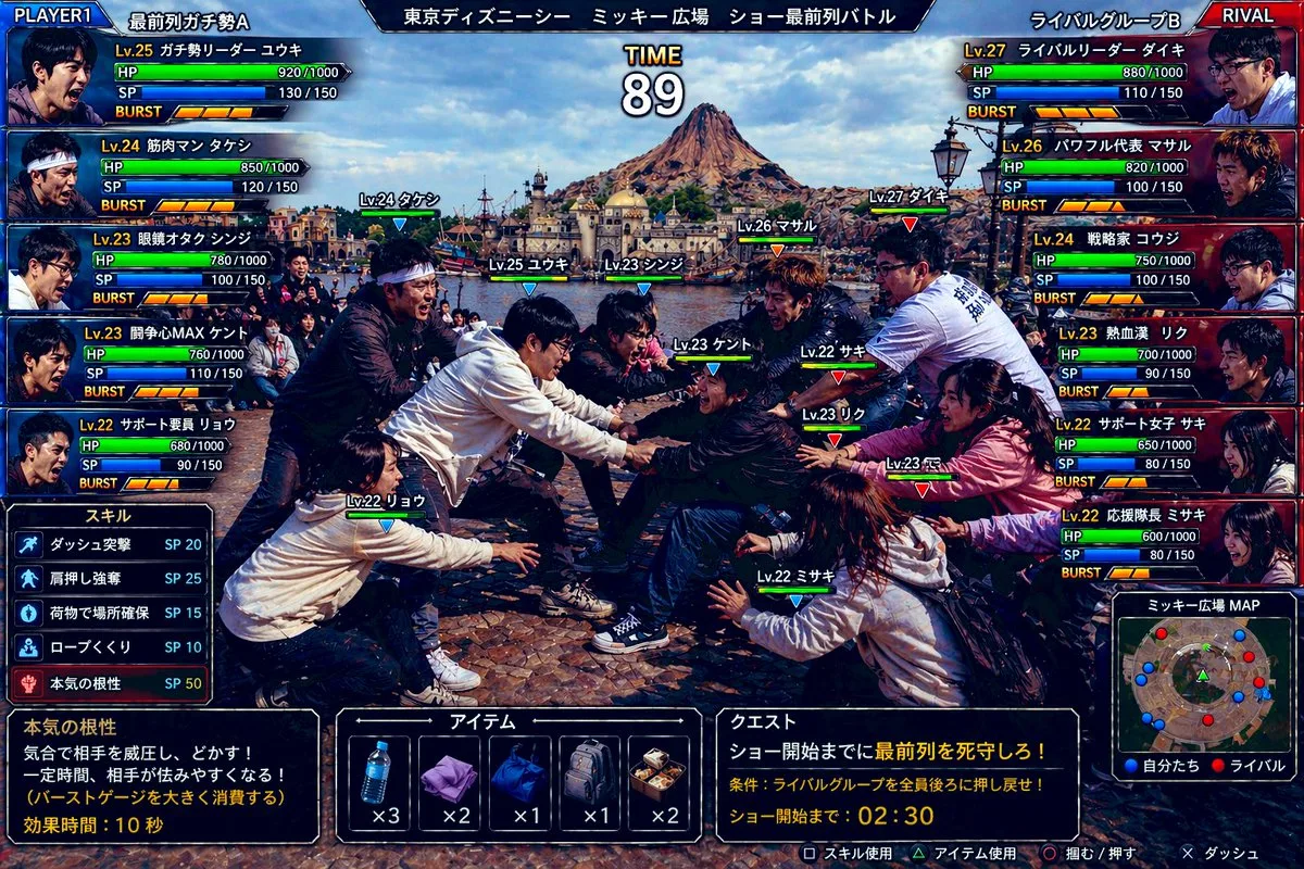 Giao diện game đối kháng tranh chỗ hàng đầu Tokyo DisneySea