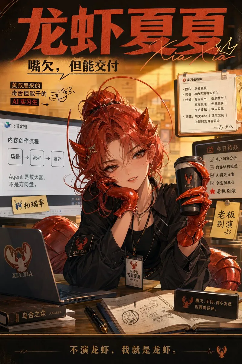 Poster văn phòng nữ thực tập sinh AI ác quỷ