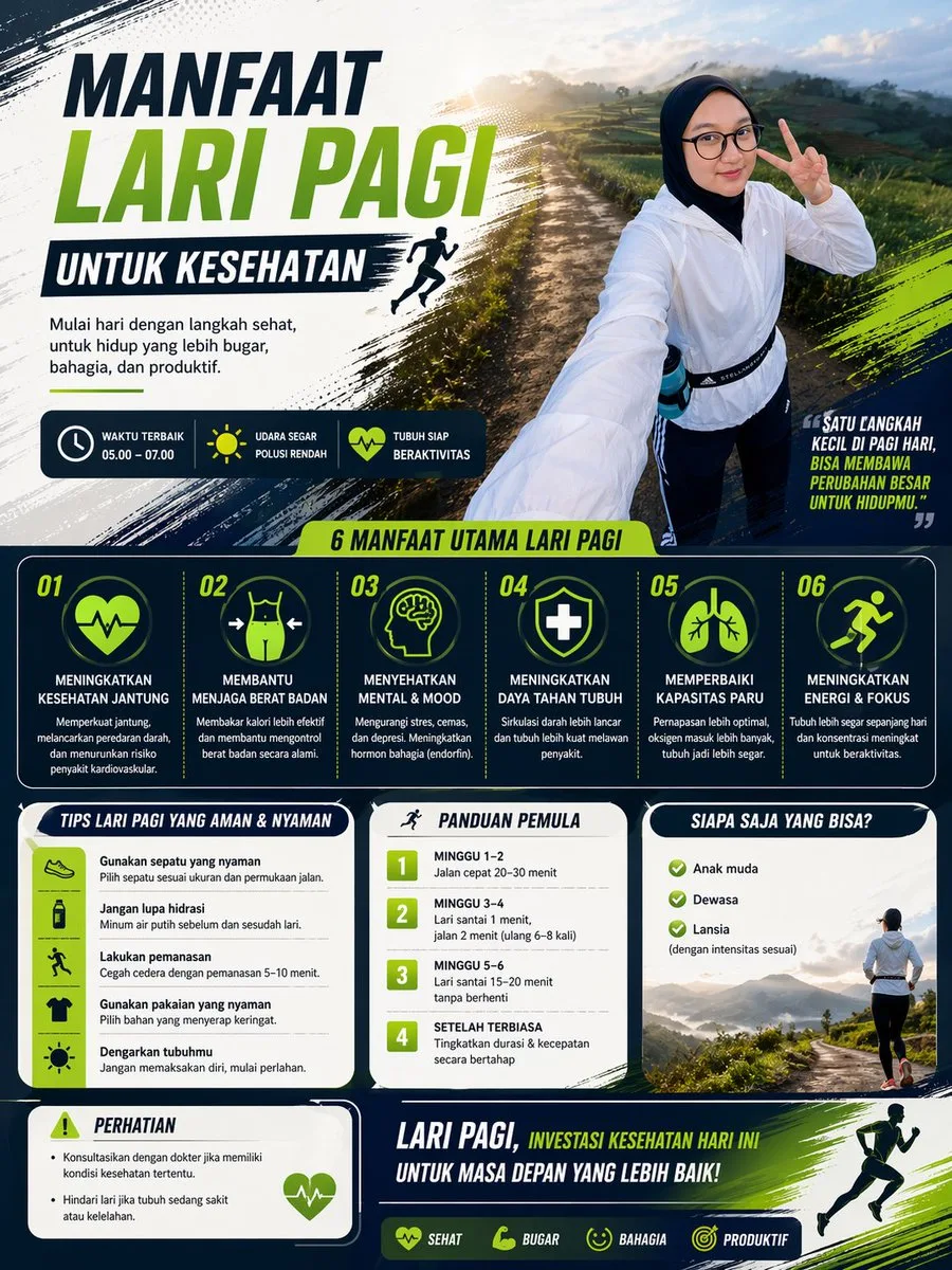 Infographic lợi ích của chạy bộ buổi sáng