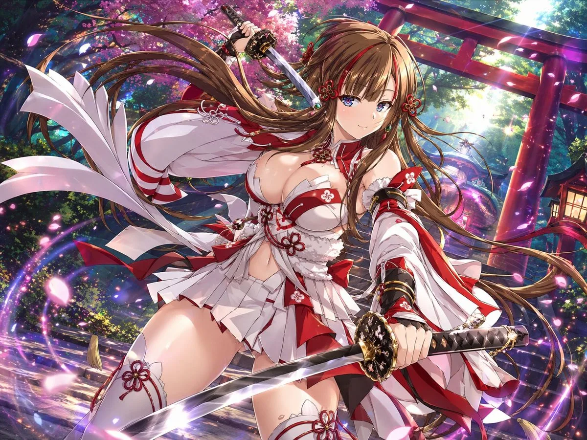 Vu nữ anime song kiếm katana