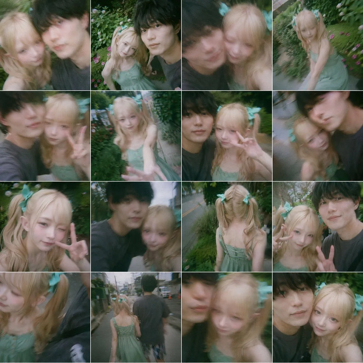Collage 16 ảnh cặp đôi đi dạo thơ mộng