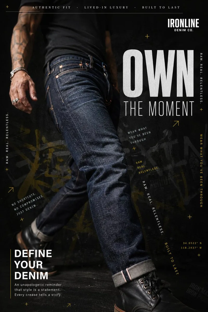 Poster quảng cáo denim cao cấp phong cách tạp chí