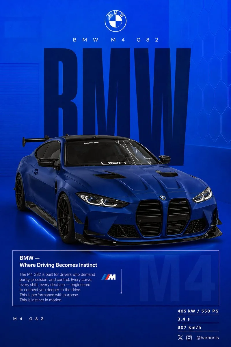 Poster mạng xã hội BMW hiệu năng cao