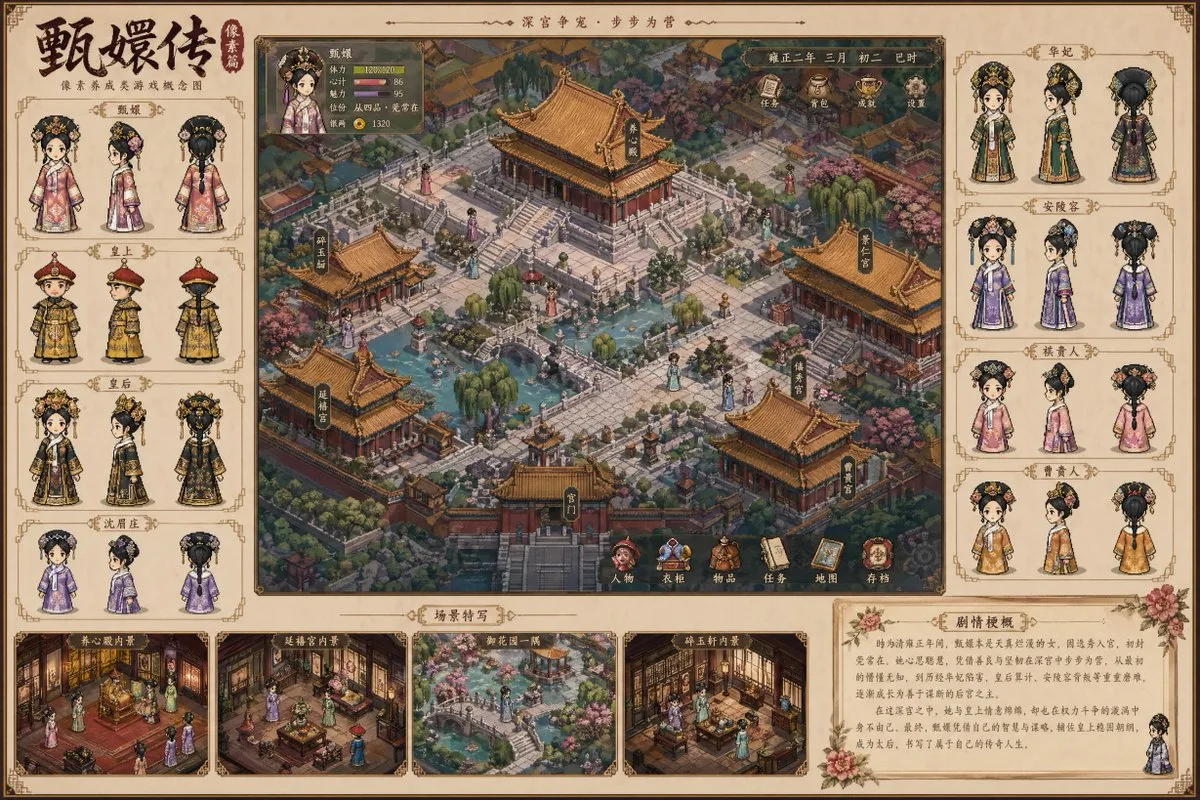 Ý tưởng game pixel chủ đề phim truyền hình cổ trang