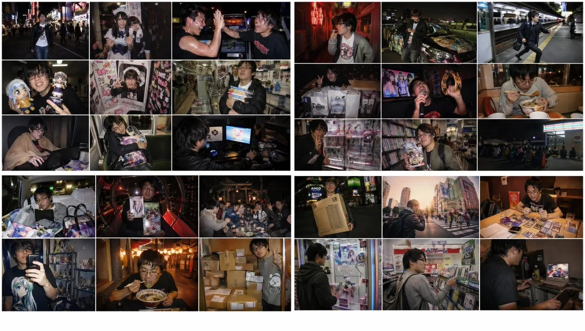 Bảng phân cảnh ảnh snapshot otaku Akihabara thập niên 2010