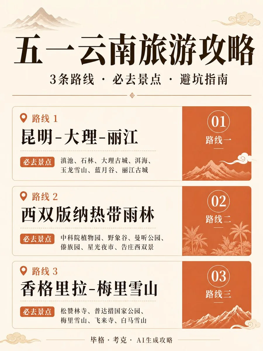 Poster cẩm nang du lịch Vân Nam