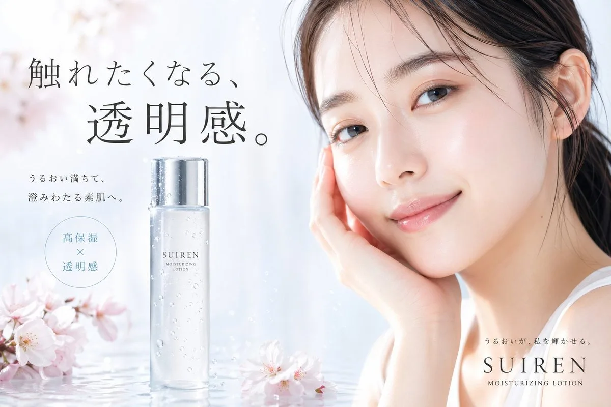 Quảng cáo lotion dưỡng ẩm phong cách Nhật Bản