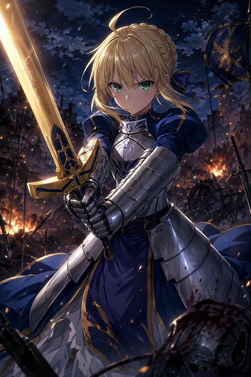 Vua Hiệp Sĩ Anime Trên Chiến Trường Rực Lửa