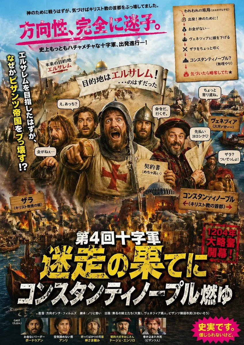 Poster phim parody hỗn loạn về cuộc Thập tự chinh thứ tư