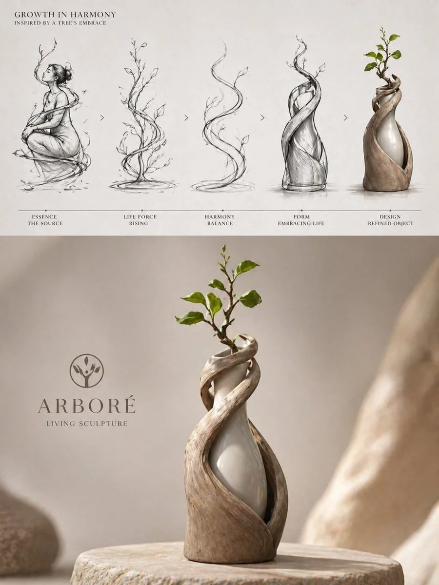 Poster concept bình hoa biophilic cao cấp