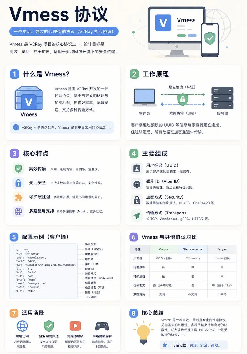Infographic giới thiệu giao thức Vmess