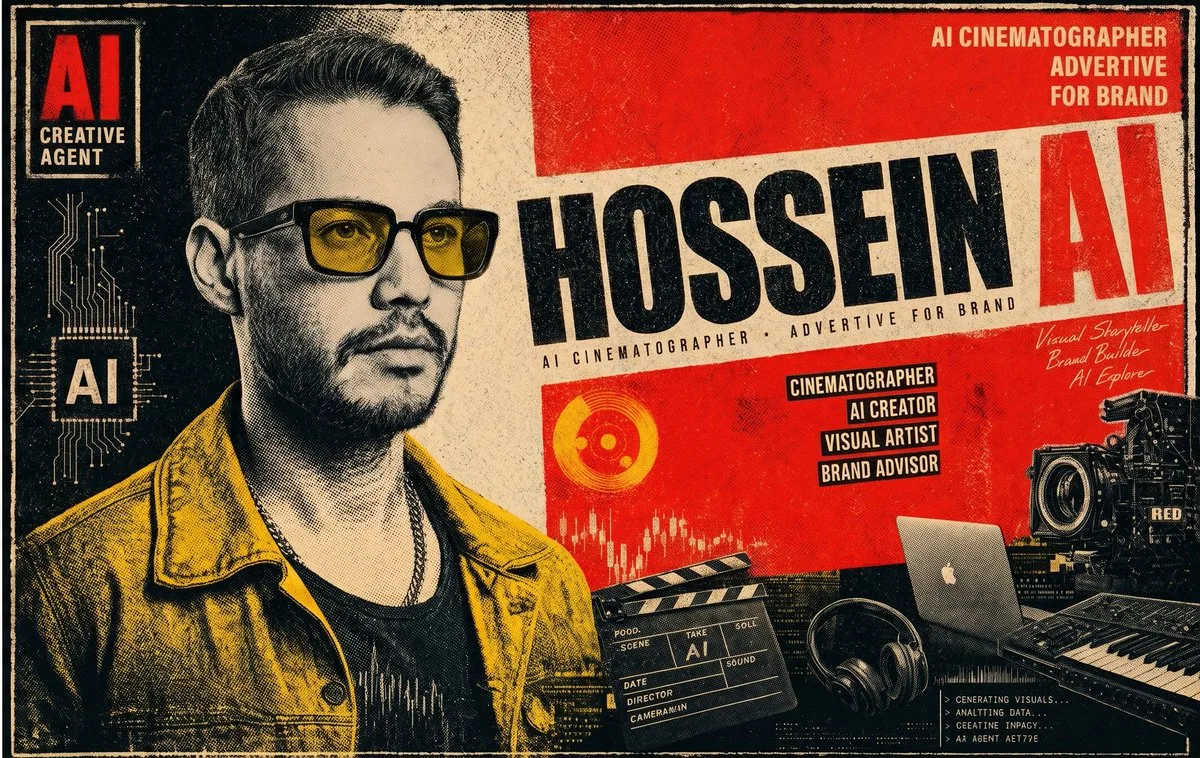 Poster thương hiệu cá nhân phong cách retro AI