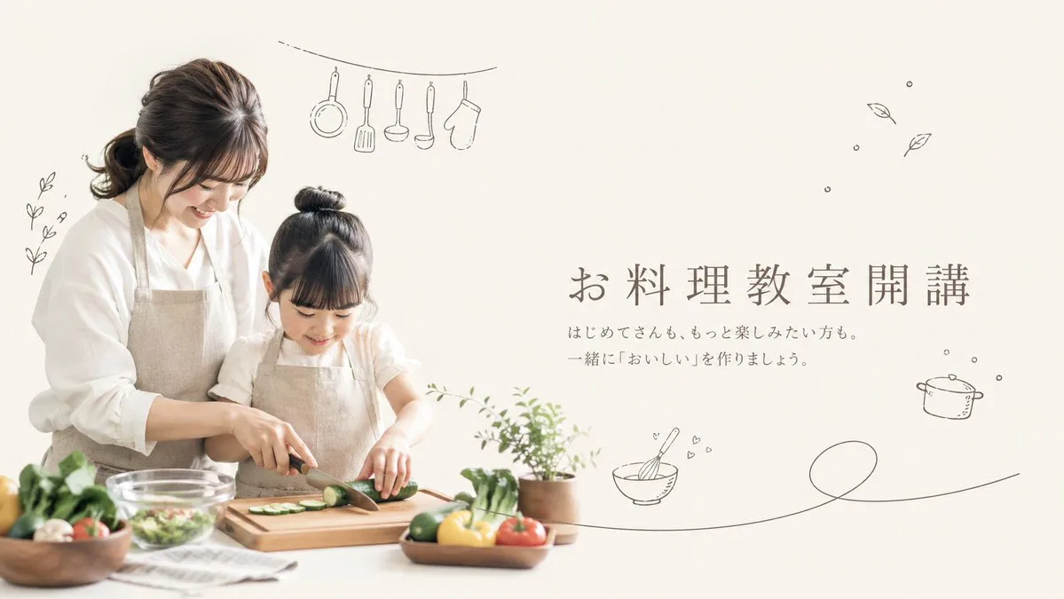 Ảnh hero tối giản cho lớp học nấu ăn Nhật Bản
