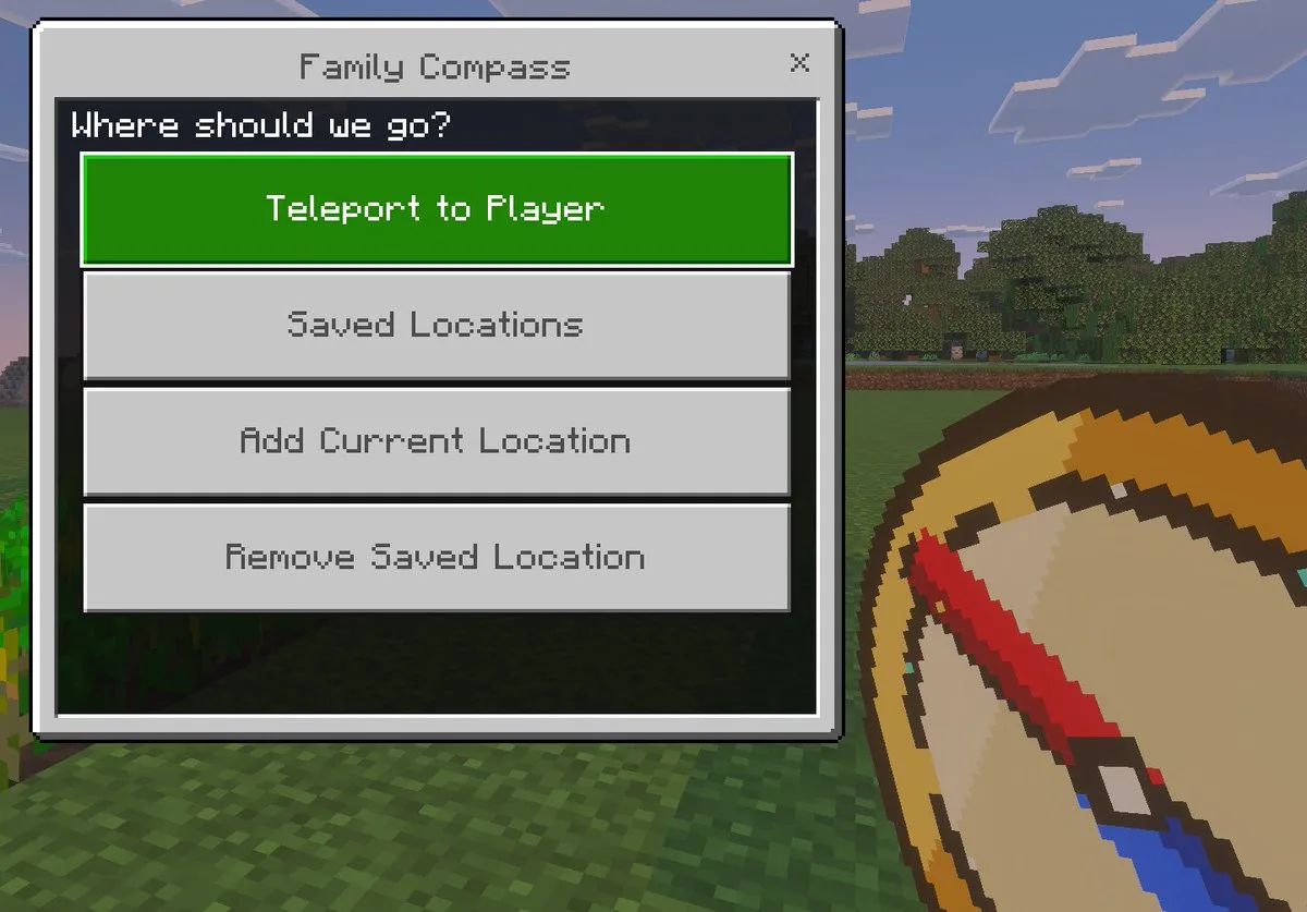 Giao diện menu la bàn Minecraft