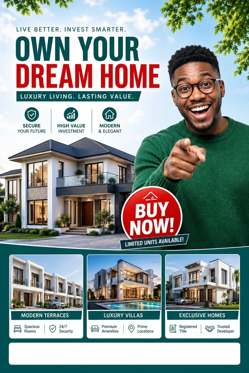 Poster quảng cáo bất động sản nhà ở cao cấp