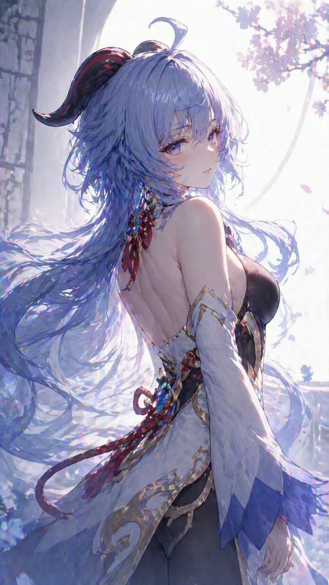Chân dung fantasy huyền ảo của thiếu nữ tóc xanh