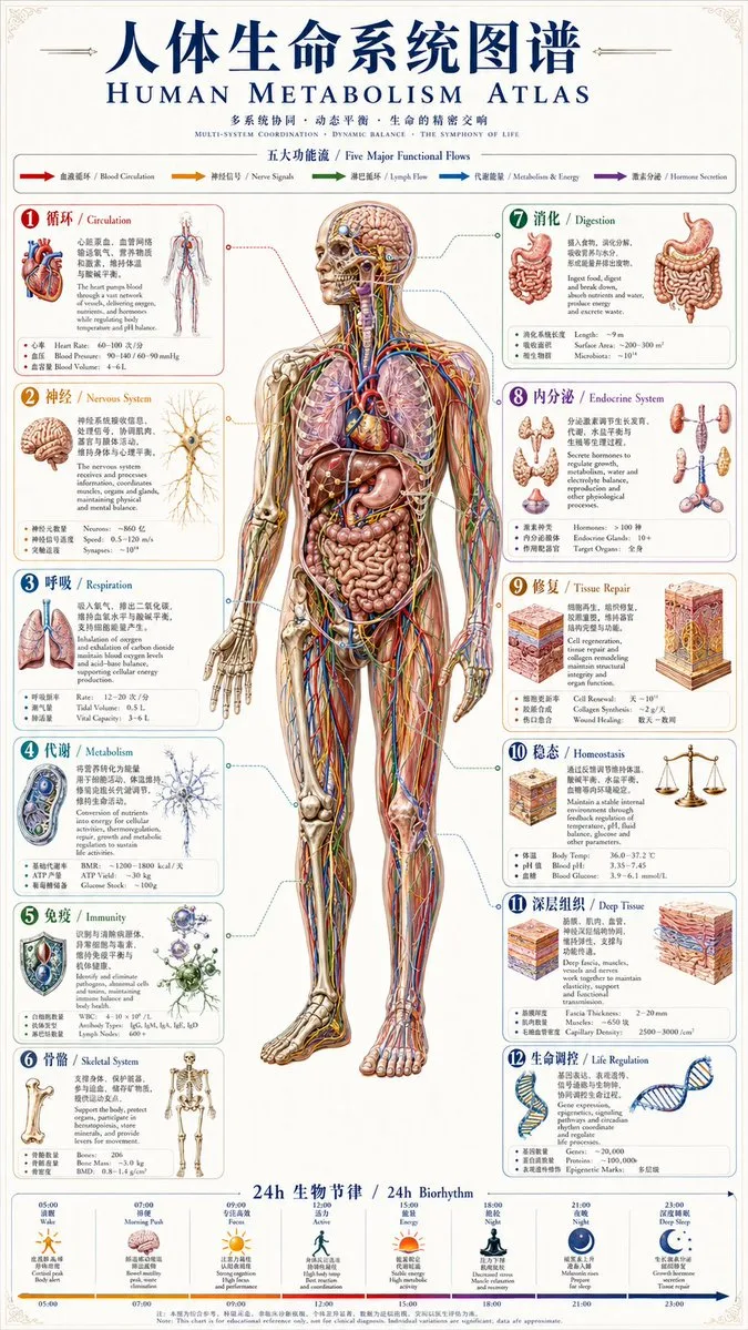 Poster atlas chuyển hóa cơ thể người