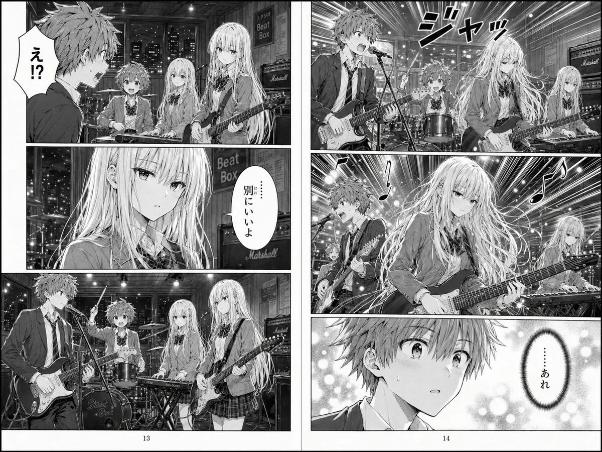 Trang đôi manga ban nhạc học đường