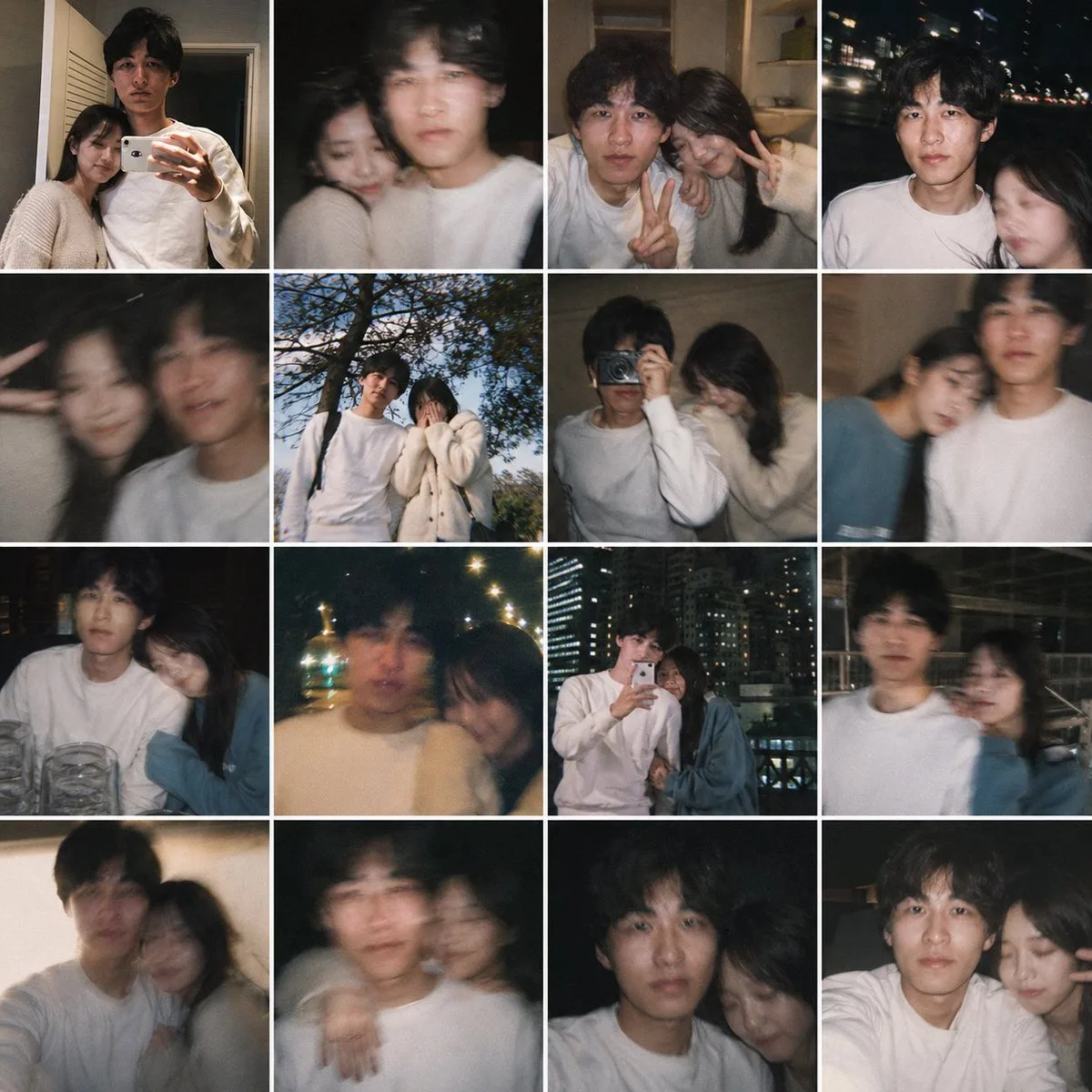 Collage ảnh kỷ niệm cặp đôi đời thường