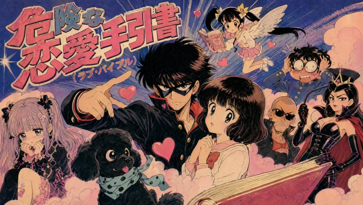 Bìa tạp chí manga tình cảm retro thập niên 1980