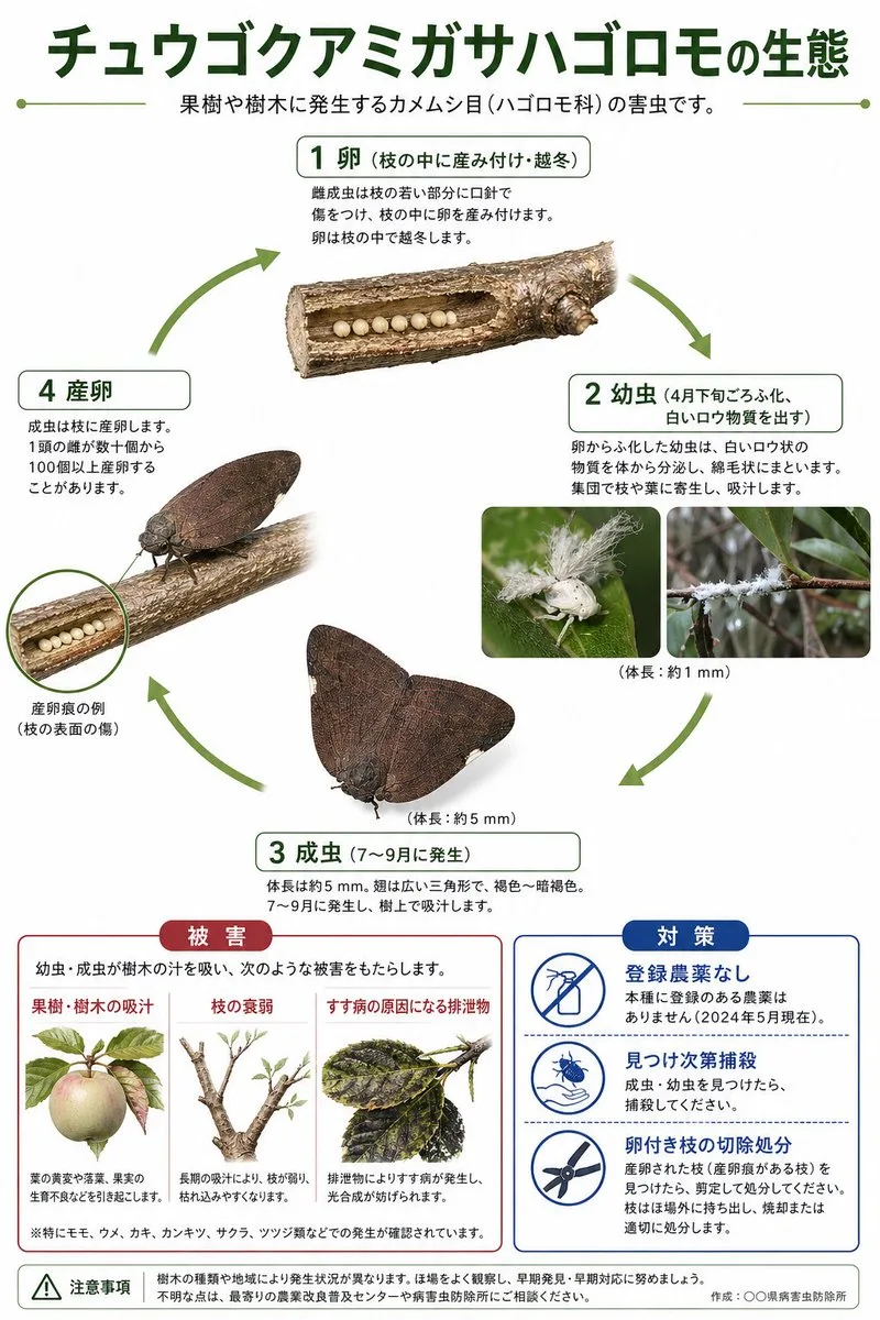 Infographic vòng đời sâu hại phong cách Nhật Bản